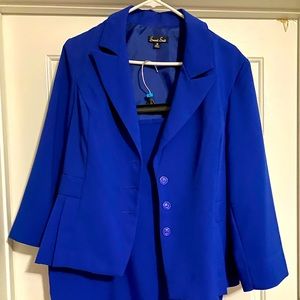 Woman’s royal blue two piece suit